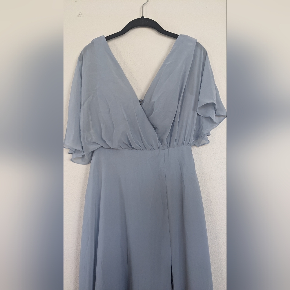 AW Vickie Bridesmaid Prom Formal Special Occasion Wedding Guest Dress, 4, Blue - Picture 4 of 8